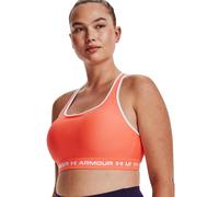 UNDER ARMOUR WOMEN'S MID CROSSBACK SPORTS BRA GYM FITNESS WORKOUT ORANGE YOGA UA