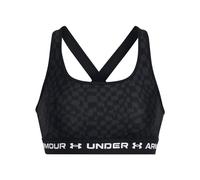 Under Armour Womens Mid Print Sports Bra Training Top Black/Castlerock L