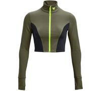 Under Armour Womens Project Rock Cropped Gym Jacket in Green - Size 8 UK