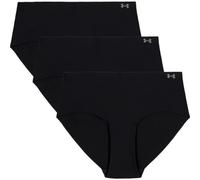 Under Armour Women's 3-Pack Pure Stretch No Show Hipster Underwear, All-Day Comfort & Ultra-Soft Fit, Black - Core, S