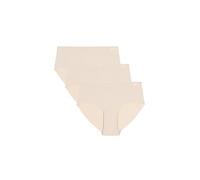 UNDER ARMOUR Women's Pure Stretch No Show 3pk Solid Colour Hipsters-nude, Nude, Size S, Women Nude