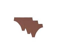 UNDER ARMOUR Women's Pure Stretch No Show 3pk Solid Colour Thong-brown, Brown, Size M, Women Brown
