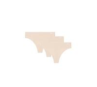 UNDER ARMOUR Women's Pure Stretch No Show 3pk Solid Colour Thong-nude, Nude, Size Xl, Women Nude