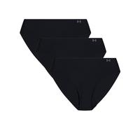 Under Armour Women's Pure Stretch 3-Pack No Show Bikini - Black/Steel - Size: Small