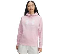 Under Armour Women's Rival Fleece Big Logo Hoodie Hooded Sweatshirt, (647) Prime Pink / / White, Medium