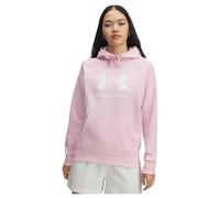 Under Armour Women's Hoodie Rival Fleece - Big Logo - Prime Pink/White - XS