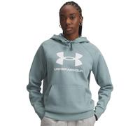 Under Armour Women's Rival Fleece Big Logo Hoodie, Ultra-Soft Fleece-Lined Women's Hoodie, Lightweight and Comfortable Hooded Top with Logo Design,Serpentine / / White,LG