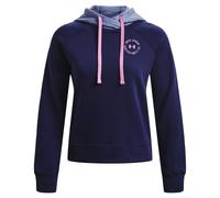 Under Armour Womens Rival Fleece Colorblock Hoodie Colour: Midnight, Size: Extra Small