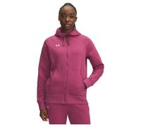 Under Armour Women's Rival Fleece Full Zip Hoodie, (659) Fuchsia Dusk / / White, Large