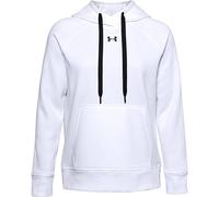Under Armour Women's Rival Fleece Pull-Over Hoodie, White (100)/Black, L