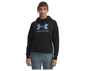 Under Armour Women's Rival Fleece Shimmer Hoodie, Black/Iridescent, XL