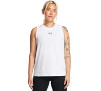 Under Armour Women's Rival Muscle Tank, Ultra-Light and Breathable Ladies' Muscle Tank Top, Athletic Sleeveless Tank Top for Women White