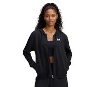 Under Armour Women's Rival Terry Full Zip, Warm and Comfortable Women's Hoodie with Fast-Drying Material, Ladies' Hooded Top for Sports and Casual Wear,Black / / White,SM