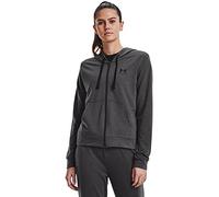 Under Armour Women's Rival Terry Zip Hooded Sweatshirt Fleece Tops, Jet Gray, L