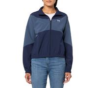 Under Armour Womens Rival Woven Jacket, (410) Midnight Navy/Downpour Gray/White, Large
