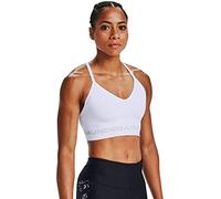Under Armour Women's Seamless Low Impact Long Bra, White (100)/Halo Gray, Medium