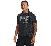 Under Armour Women's Sportstyle All-Over Print Heavyweight Short Sleeve Graph, Black, L