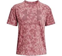 Under Armour Women's Sportstyle All-Over Print Heavyweight Short Sleeve Graph, Pink Elixir, S