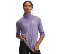 Under Armour Womens Tech Half Zip Top Long Sleeve Running Purple Lux/White 8