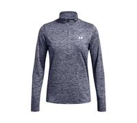 Under Armour Women's Tech Half-Zip Twist, Women's Gym Wear Made from Super-Soft, Fast-Drying Material, Half-Zip Top with Odour Control Technology,Midnight Navy / / White,XXL