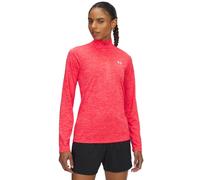 Under Armour Women's Tech Half-Zip Twist, Women's Gym Wear Made from Super-Soft, Fast-Drying Material, Half-Zip Top with Odour Control Technology,Racer Red / / White,SM