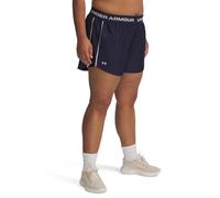 Under Armour Women's Tech Play Up Short, 3" Inseam Low Rise with Pockets, Quick Dry, Athletic Shorts for Workout, Running, and Gym, Midnight Navy/Whit