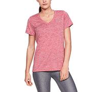 Under Armour Tech Short Sleeve V - Twist, Ladies T Shirt Made of 4-Way Stretch Fabric, Ultra-light & Breathable Running Apparel Women, Pink (671), XL