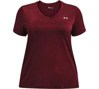 Under Armour Womens Tech Twist V Neck Short Sleeve Dark Maroon XS