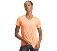 Under Armour Womens Tech Twist V Neck Short Sleeve T-Shirt Orange Bloc 16