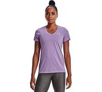 Under Armour Women's Tech V-Neck Short-Sleeve T-Shirt Sweatshirt, Octane (566)/Metallic Silver, Small