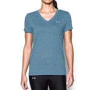 Under Armour Women's Threadborne Train Twist v-Neck, Bayou Blue (953)/Steel, X-Small
