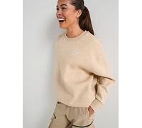 UNDER ARMOUR Womens Training Icon Fleece Oversized Crew Sweat, Khaki, Size S, Women Khaki