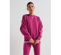 UNDER ARMOUR Womens Training Rival Fleece Oversized Crew Sweat, Burgundy, Size L, Women Burgundy