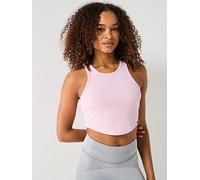 UNDER ARMOUR Women's Training Rival Rib Tank, Prime Pink / / White, Size L, Women Prime Pink / / White