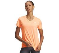UNDER ARMOUR Womens Training Tech Short Sleeve V Neck T-Shirt, Orange, Size M, Women Orange