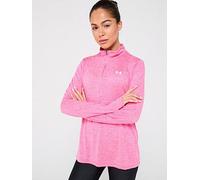 UNDER ARMOUR Womens Training Tech Twist 1/2 Zip Top - Pink, Super Pink / / White, Size S, Women Uper Pink / / White