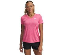 UNDER ARMOUR Womens Training Tech Twist V-Neck T-Shirt - Pink, Super Pink / / White, Size M, Women Uper Pink / / White