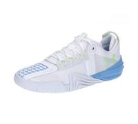 Under Armour Womens Tribase Reign 6, White/Horizon Blue/Morph Green, 6.5