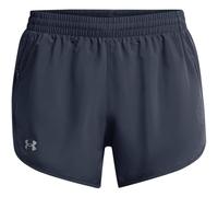 UNDER ARMOUR Womens Running Fly By 3'' Shorts - Grey, Downpour Gray/ Reflective, Size S, Women Downpour Gray/ Reflective