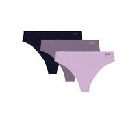 Under Armour Women's 3-Pack Pure Stretch No Show Thong Underwear, All-Day Comfort & Ultra-Soft Fit Panties, Ace Purple, XL (Pack of 3)