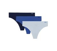Under Armour Women's Ua Pure Stretch No Show Thong-Solid 3pk,Blue Calm Panties, S