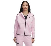 Under Armour Womens Unstoppable Solid Patterned Hooded Full Zipper Sweat Jacket in Pink - Size 16 UK