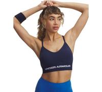 Under Armour Women's Vanish Seamless Low Bra, Low-Impact Sports Bra for Training, Yoga and Pilates, Ladies' Gym Wear with Removeable Cups,Washed Navy / / White,MD