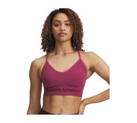 Under Armour Women's Vanish Seamless Low Bra, Low-Impact Sports Bra for Training, Yoga and Pilates, Ladies' Gym Wear with Removeable Cups,Fuchsia Dusk / / Dark Maroon,LG