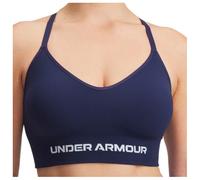 Under Armour Women's Vanish Seamless Low Bra, Low-Impact Sports Bra for Training, Yoga and Pilates, Ladies' Gym Wear with Removeable Cups,Washed Navy / / White,MD