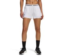 Under Armour Women's UA Tech Play Up 2-in-1 Shorts Bottoms, White/White/Black, L