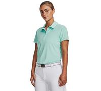 Under Armour Women's Zinger Short Sleeve Polo Shirt, (361) Neo Turquoise/Midnight Navy/Metallic Silver, L