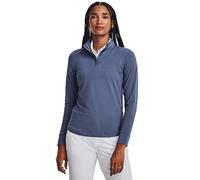Under Armour Women's Zinger Short Sleeve Quarter Zip, (480) Hushed Blue / Pink Fizz / Metallic Silver, S
