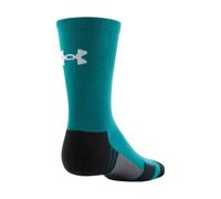 Under Armour Youth Team Crew Socks, 1-Pair, Coastal Teal / Black / White, X-Large