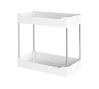 Under Bathroom Sink Organizer - 12.6x5.51x11.81in Two Tier Shelf Storage Arrangement, Multi Purpose Kitchen Rack, Durable Stainless | Space Saving Cabinet Holder for Household Cleaning Supply